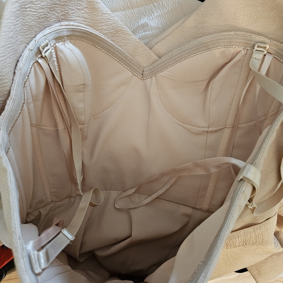 BCBGMaxAzria Gracie Strapless Peplum Corset Long Cocktail Gown Bare Pink Size 6. - Picture 14 of 16